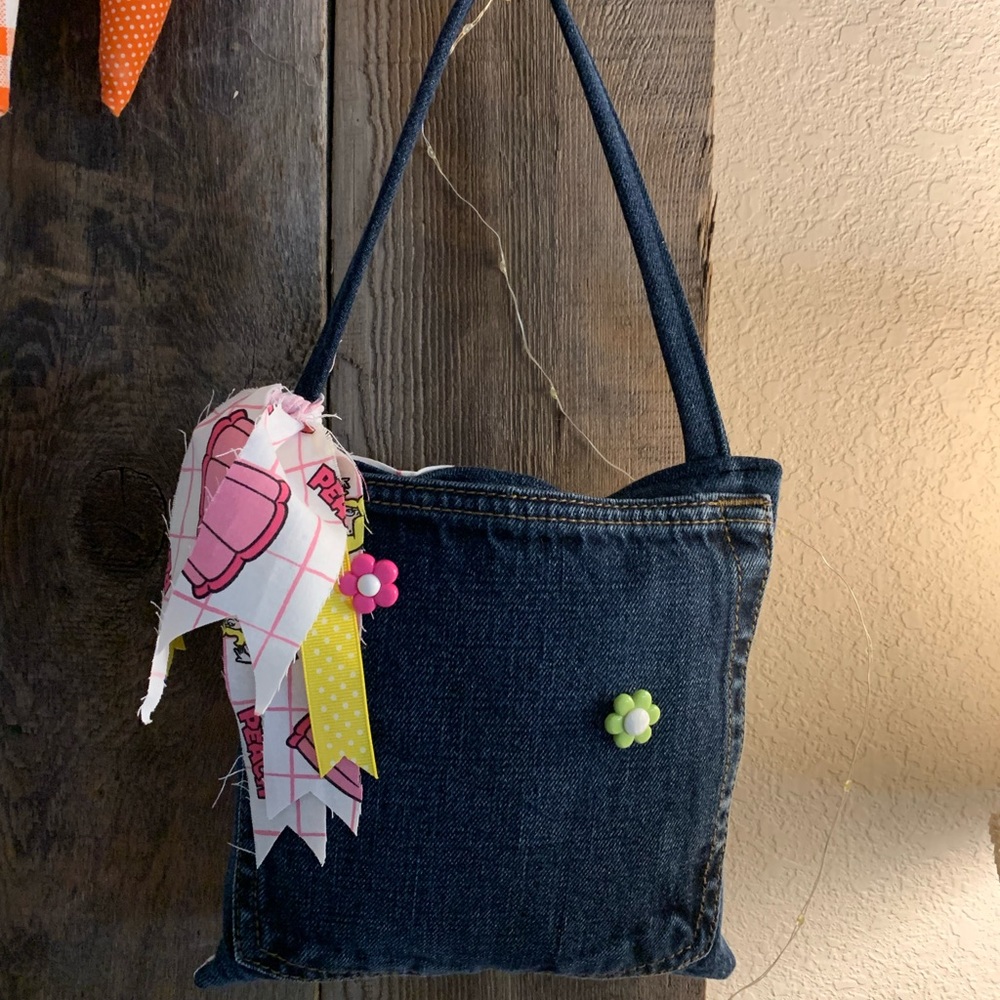 Handcrafted Pocket Pal Super Mario PEACH Denim Tooth Fairy IPhone Holder